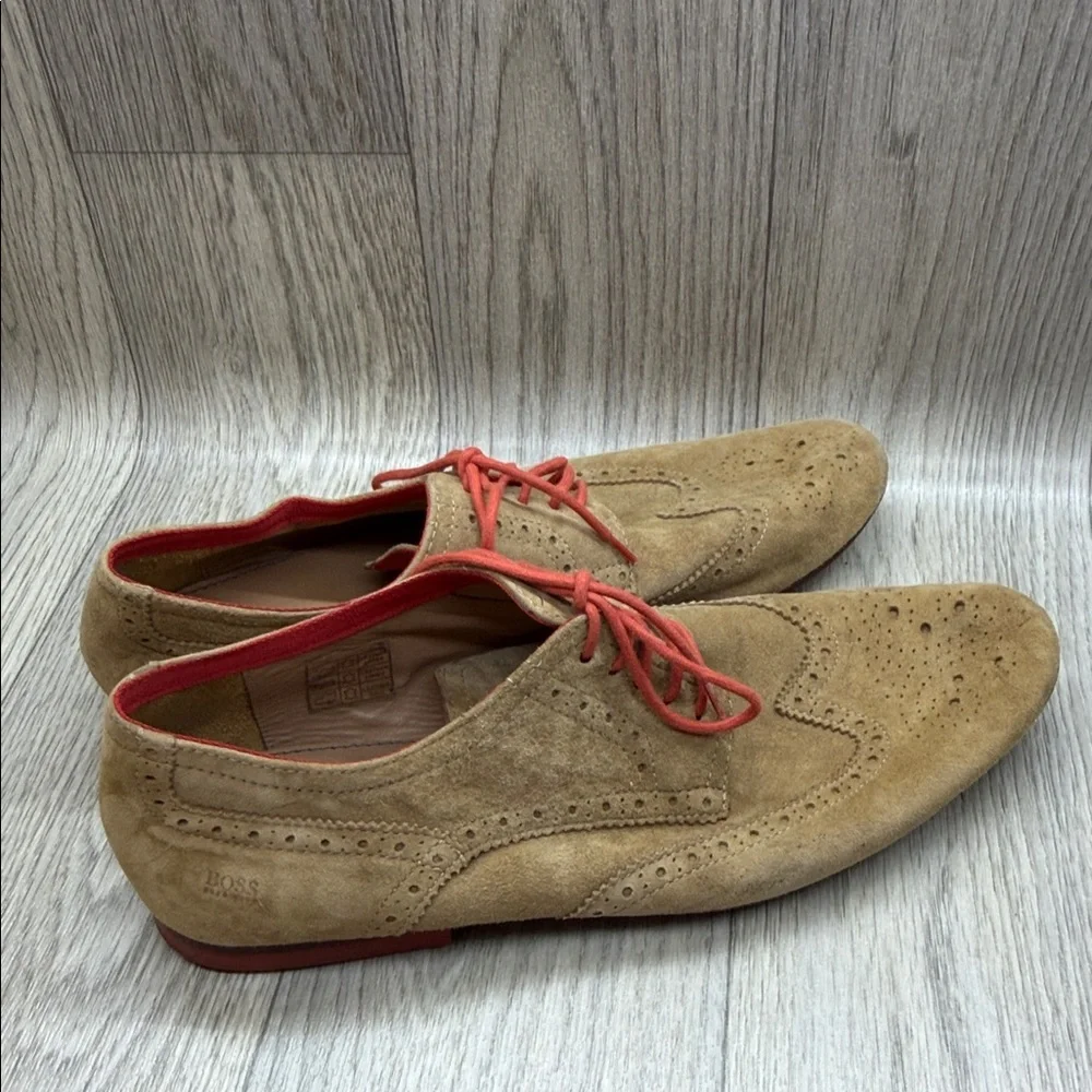 Hugo Boss Tan and Red Men's Shoes